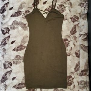 Suade olive green dress